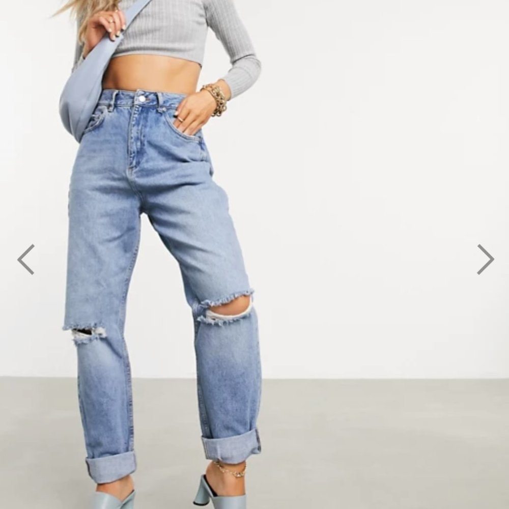 High rise 'slouchy' mom jeans